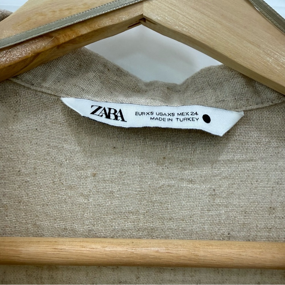 EUC ZARA Linen Blend Mini Dress - Picture 9 of 10